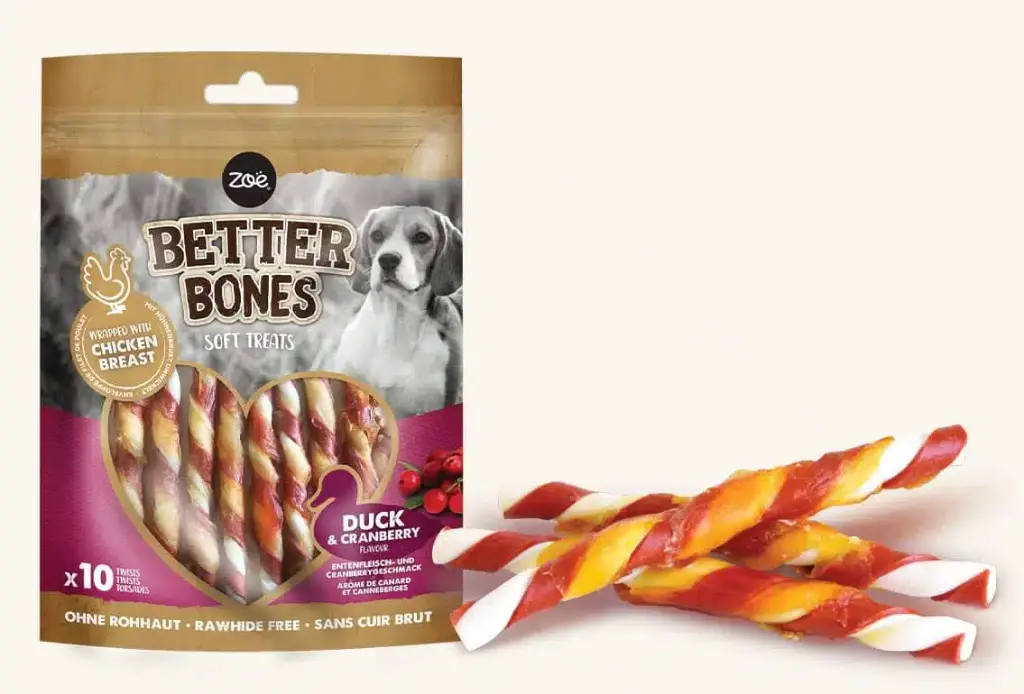 Zeus Better Bones Twists Sabor Pato y Arandano 10 unid.