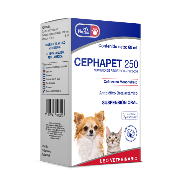 Cephapet 250, Frasco 60 ml.