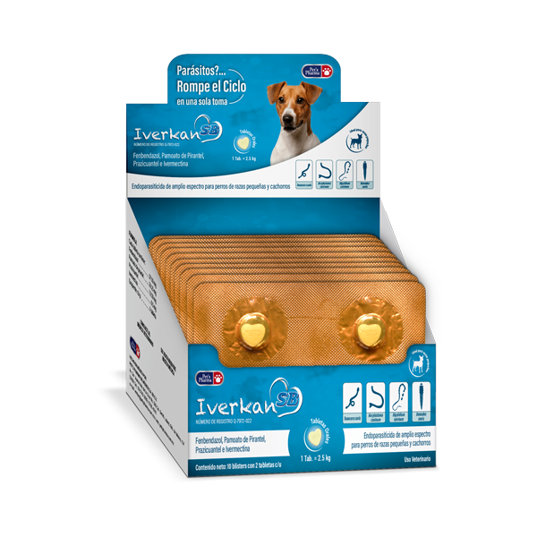 Iverkan-SB 2.5 Exhibidor, 10 Blisters x 2 Tabletas