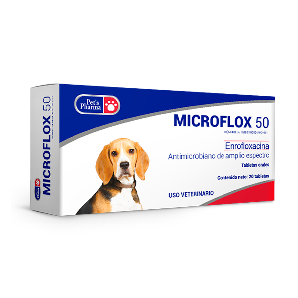Microflox 50 mg., Caja x 20 Tabletas