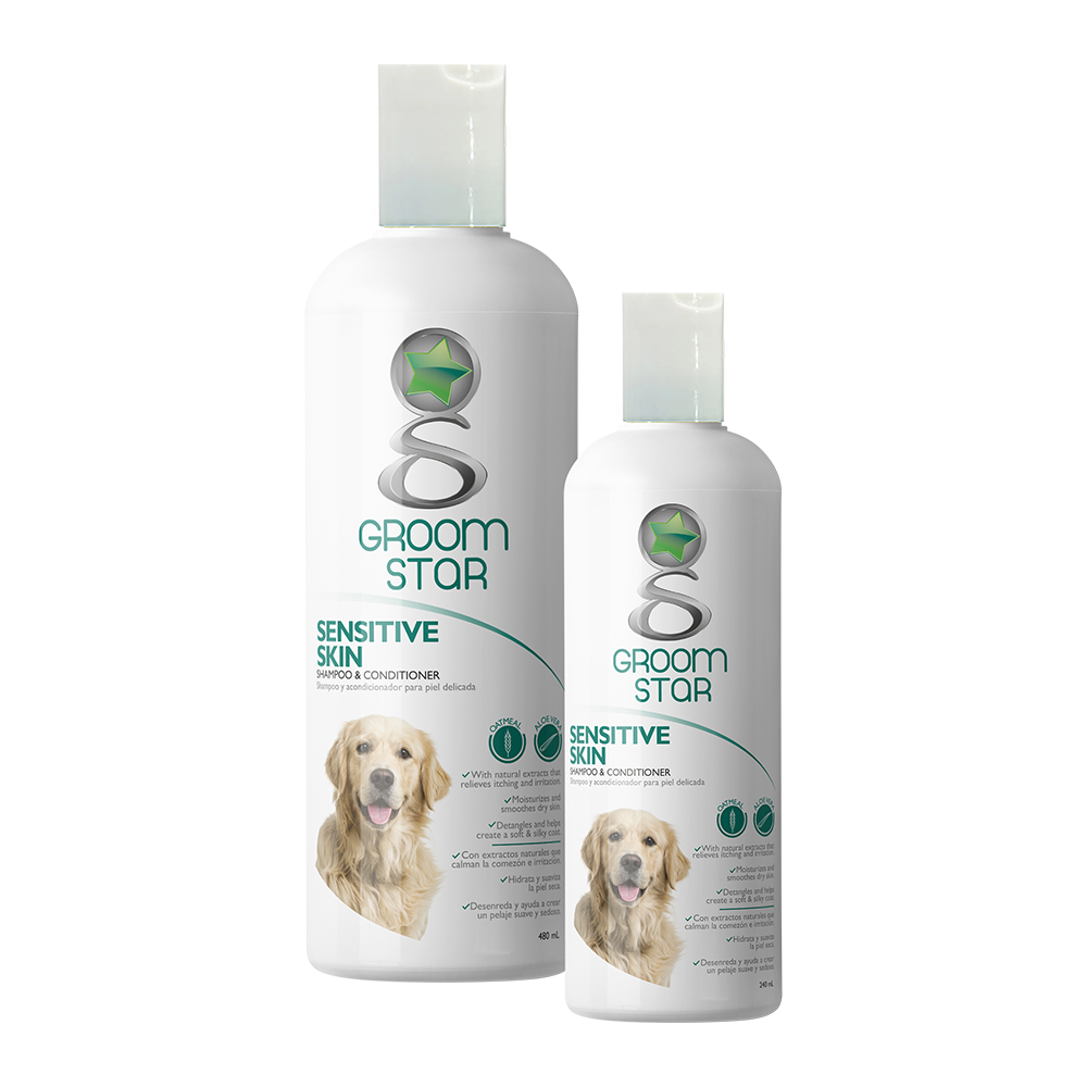 Groom Star Shampoo Avena y Aloe, 480 ml.