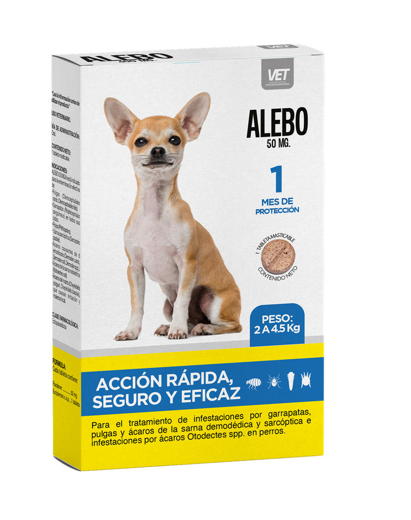 ALEBO de 2 - 4.5 kg.  Protección 1 mes.