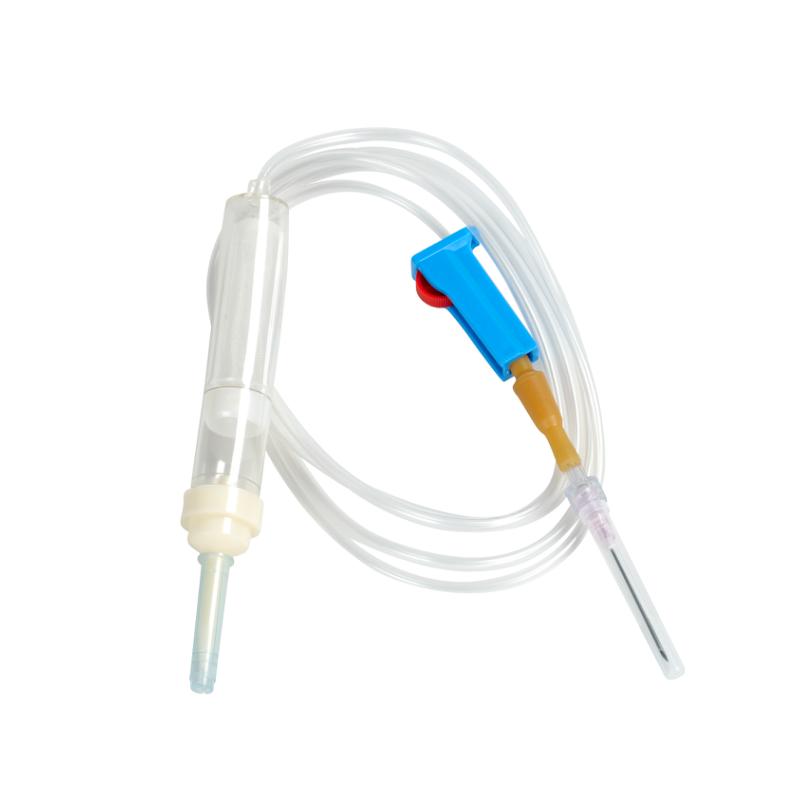 Juego de transfusion de sangre desechable con filtro esteril