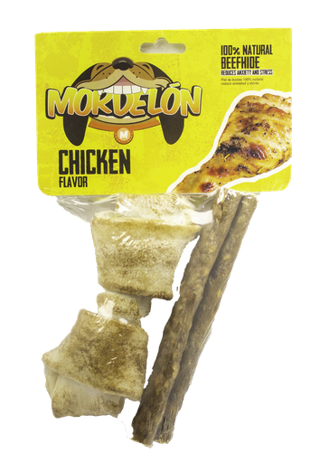[7-401063-401644] Mordelon 1 Hueso Pequeño y 2 Twist de Carnaza Pollo