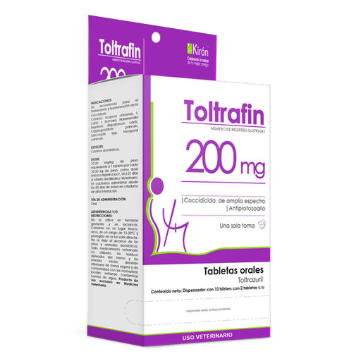 [7-506345-100465] Toltrafin 200 mg., Caja Dispensador de 10 Blisters de 2 Tabletas
