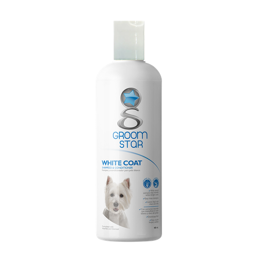 [7-401063-401965] Groom Star Shampoo Pelo Blanco, 480 ml.