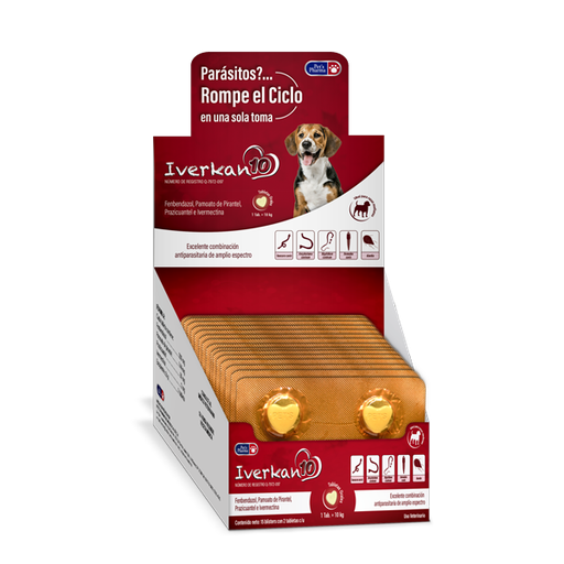 [7-506343-800947] Iverkan-10 Exhibidor, 15 Blisters x 2 Tabletas