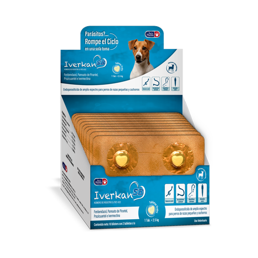 [7-506343-800930] Iverkan-SB 2.5 Exhibidor, 10 Blisters x 2 Tabletas